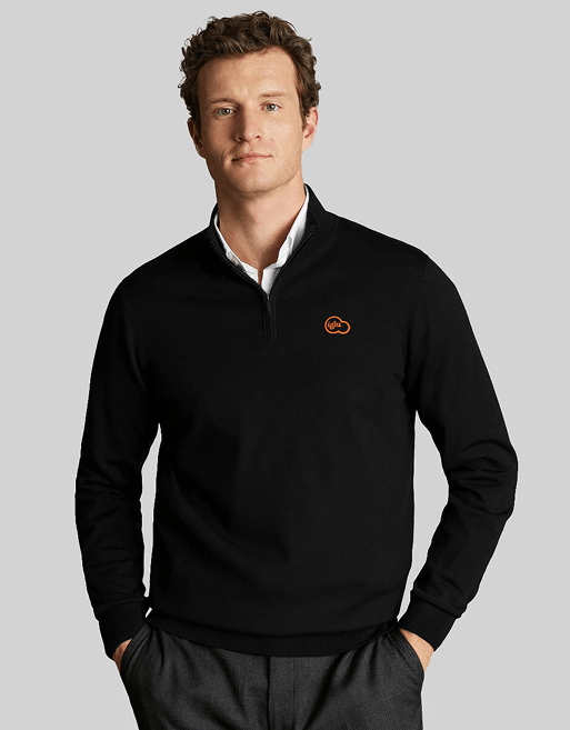 Mens Half Zip Crew - Black