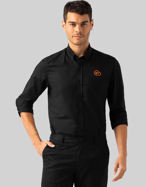 Mens Smith Oxford Shirt - Black
